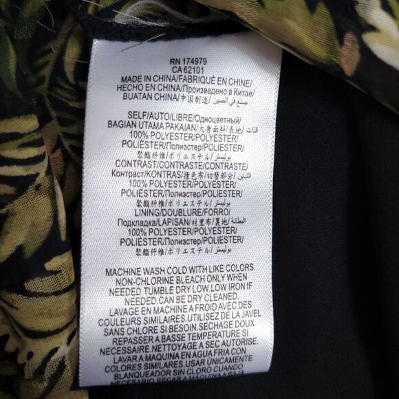 BCBGMaxAzria Black Chiffon Printed Dress Size‎ XSMALL - Picture 15 of 16